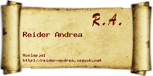 Reider Andrea névjegykártya