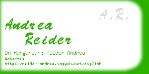 andrea reider business card